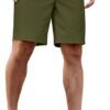 Men's Casual Shorts Cotton Elastic Waist Drawstring Shorts Lightweight Summer Beach Shorts