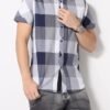 Men's Shirt Lapel Button Regular Fit Fashion Dynamic Casual Short Sleeve Plaid Poplin Shirt