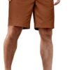Men's Casual Shorts Cotton Elastic Waist Drawstring Shorts Lightweight Summer Beach Shorts