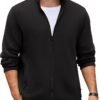 Mens Fleece Jacket Zip Up Lightweight Sweater Jackets Casual Warm with Pockets for Home Office Hiking