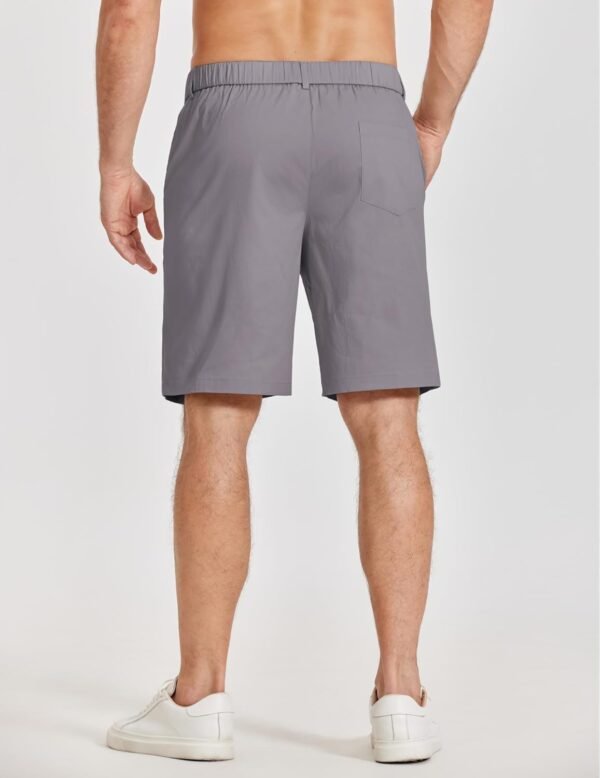 Mens Casual Shorts Classic Fit Chino Dress Shorts Lighweight Stretch Flat Front Golf Shorts with Pockets