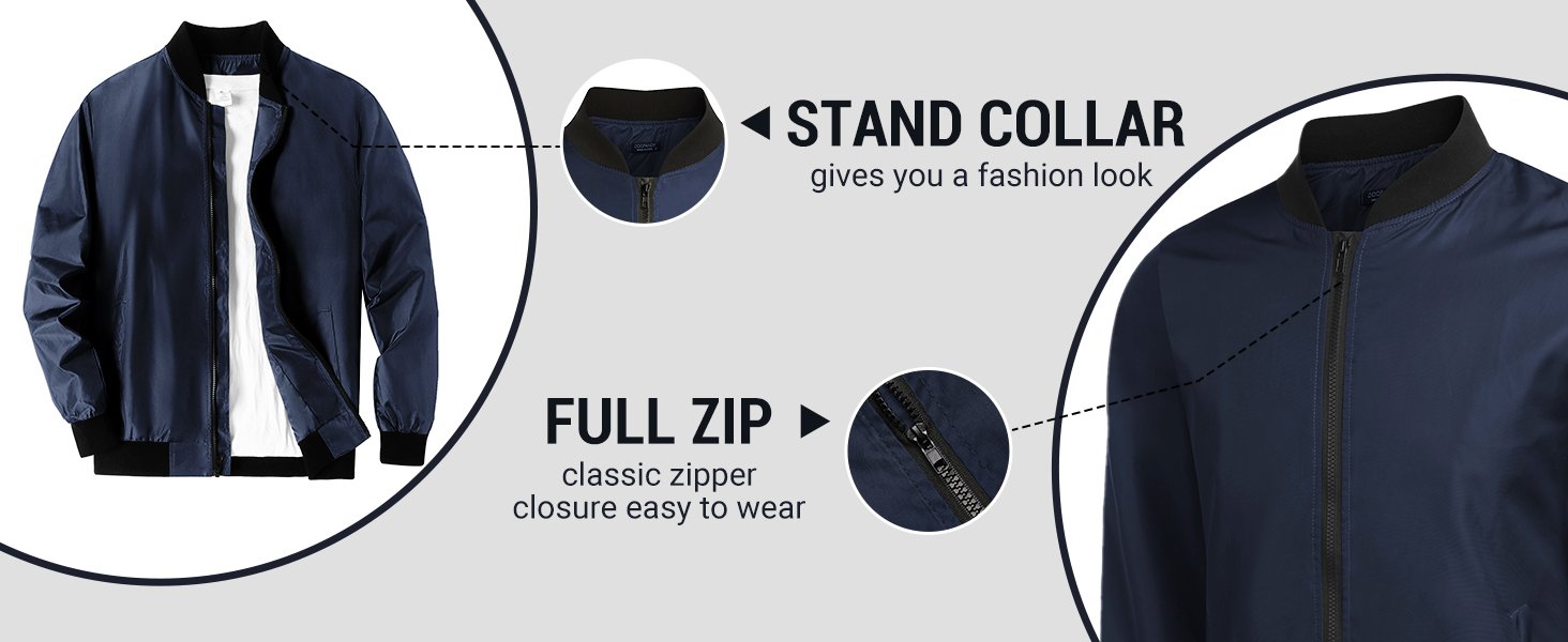 Lightweight Windbreaker Flight Jacket