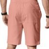 Men's Linen Shorts Casual Elastic Waist Drawstring Summer Beach Vacation Yoga Golf Shorts with Pockets