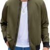 718v9tYx4OL._AC_SL1500 Men Bomber Jacket Lightweight Windbreaker Jackets Casual Softshell Flight Fashion Winter Fall Coat with Pocket