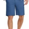 Mens Casual Shorts Classic Fit Chino Dress Shorts Lighweight Stretch Flat Front Golf Shorts with Pockets