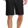 Mens Casual Shorts Classic Fit Chino Dress Shorts Lighweight Stretch Flat Front Golf Shorts with Pockets