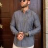 Mens Classic Fit Linen-Cotton Shirt Button Down Long Sleeve Casual Business Shirts