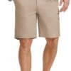 Mens Casual Shorts Classic Fit Chino Dress Shorts Lighweight Stretch Flat Front Golf Shorts with Pockets
