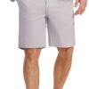 Mens Casual Shorts Classic Fit Chino Dress Shorts Lighweight Stretch Flat Front Golf Shorts with Pockets