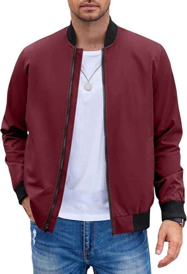 71FTiMY3h1L._AC_SL1500 Men Bomber Jacket Lightweight Windbreaker Jackets Casual Softshell Flight Fashion Winter Fall Coat with Pocket