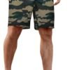 Men's Casual Shorts Cotton Elastic Waist Drawstring Shorts Lightweight Summer Beach Shorts