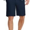 Mens Casual Shorts Classic Fit Chino Dress Shorts Lighweight Stretch Flat Front Golf Shorts with Pockets