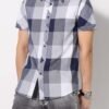 Men's Shirt Lapel Button Regular Fit Fashion Dynamic Casual Short Sleeve Plaid Poplin Shirt