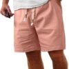 Men's Linen Shorts Casual Elastic Waist Drawstring Summer Beach Vacation Yoga Golf Shorts with Pockets