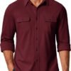 Mens Long Sleeve Shirts Casual Button Down Shirt Wrinkle Free Dress Shirt with Pocket