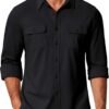 Mens Long Sleeve Shirts Casual Button Down Shirt Wrinkle Free Dress Shirt with Pocket
