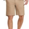 Mens Casual Shorts Classic Fit Chino Dress Shorts Lighweight Stretch Flat Front Golf Shorts with Pockets