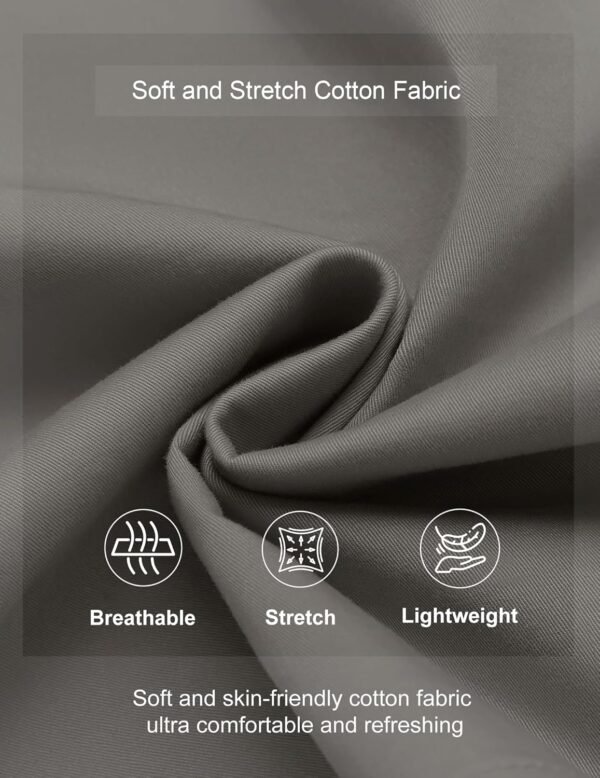 Men's Casual Shorts Cotton Elastic Waist Drawstring Shorts Lightweight Summer Beach Shorts