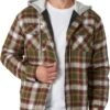 814iYuDztpL._AC_SL1500 Men's Long Sleeve Quilted Lined Flannel Shirt Jacket with Hood