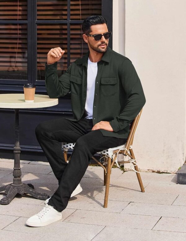 Mens Long Sleeve Shirts Casual Button Down Shirt Wrinkle Free Dress Shirt with Pocket