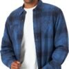 Mens Long Sleeve Sherpa Lined Shirt Jacket