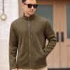 Mens Fleece Jacket Zip Up Lightweight Sweater Jackets Casual Warm with Pockets for Home Office Hiking