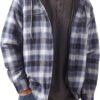 81JxA-A9LVL._AC_SL1500 Men's Long Sleeve Quilted Lined Flannel Shirt Jacket with Hood