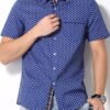 Men's Shirt Lapel Button Regular Fashion Dynamic Casual Short Sleeve Star Print Poplin Shirt
