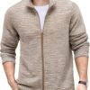 Mens Fleece Jacket Zip Up Lightweight Sweater Jackets Casual Warm with Pockets for Home Office Hiking
