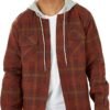 81Yj33jBrpL._AC_SL1500 Men's Long Sleeve Quilted Lined Flannel Shirt Jacket with Hood