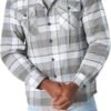 81ZC96XnklL._AC_SL1500 Men's Long Sleeve Quilted Lined Flannel Shirt Jacket with Hood
