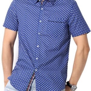 Men's Shirt Lapel Button Regular Fashion Dynamic Casual Short Sleeve Star Print Poplin Shirt