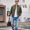 81_c3eLY6LL._AC_SL1500 Men Bomber Jacket Lightweight Windbreaker Jackets Casual Softshell Flight Fashion Winter Fall Coat with Pocket
