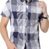 Men's Shirt Lapel Button Regular Fit Fashion Dynamic Casual Short Sleeve Plaid Poplin Shirt