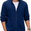 Mens Fleece Jacket Zip Up Lightweight Sweater Jackets Casual Warm with Pockets for Home Office Hiking
