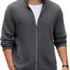 Mens Fleece Jacket Zip Up Lightweight Sweater Jackets Casual Warm with Pockets for Home Office Hiking