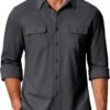 Mens Long Sleeve Shirts Casual Button Down Shirt Wrinkle Free Dress Shirt with Pocket