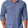 Mens Long Sleeve Shirts Casual Button Down Shirt Wrinkle Free Dress Shirt with Pocket