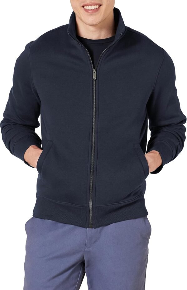 Men's Sweatshirt, Mock Neck, Fleece Zip Up