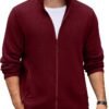 Mens Fleece Jacket Zip Up Lightweight Sweater Jackets Casual Warm with Pockets for Home Office Hiking