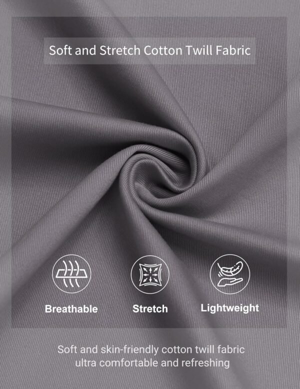 Mens Casual Shorts Classic Fit Chino Dress Shorts Lighweight Stretch Flat Front Golf Shorts with Pockets