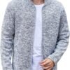 Mens Fleece Jacket Zip Up Lightweight Sweater Jackets Casual Warm with Pockets for Home Office Hiking