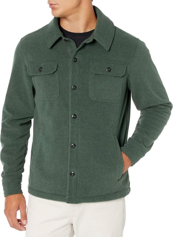 91XFFbUDRkL._AC_SL1500 Mens Long-Sleeve Polar Fleece Shirt Jacket for Winter