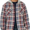 91sKIM_ihaL._AC_SL1500 Men's Long Sleeve Quilted Lined Flannel Shirt Jacket with Hood