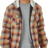 91wrlu0cAIL._AC_SL1500 Men's Long Sleeve Quilted Lined Flannel Shirt Jacket with Hood