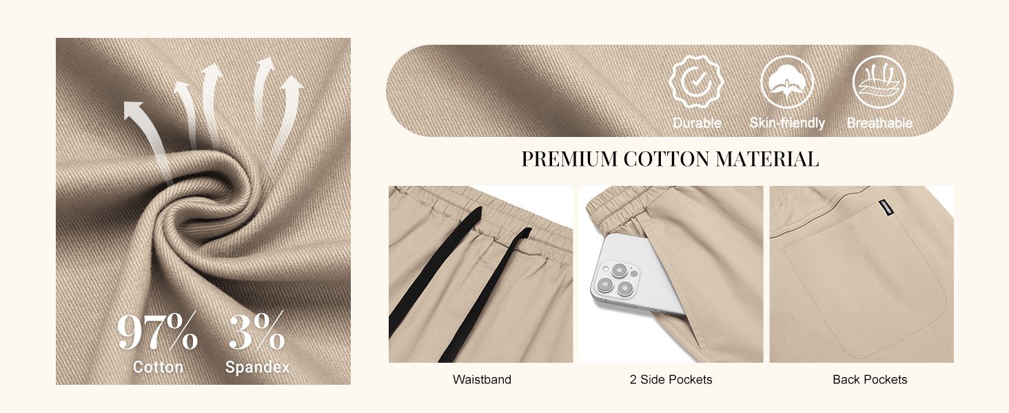 Men's Summer Beach Shorts Lightweight Elastic Waist Golf Shorts